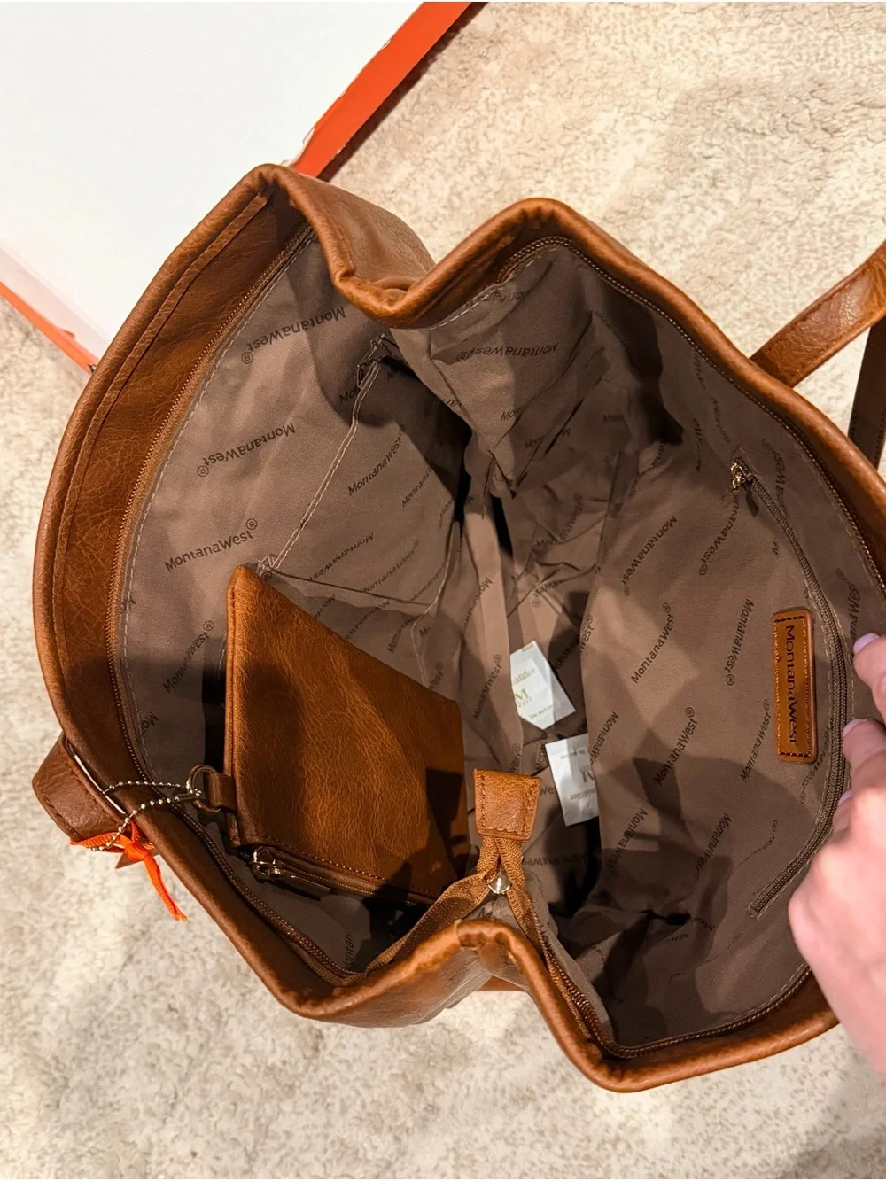 Montana West Brown Leather Tote